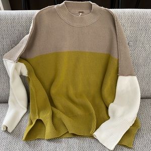 Free People Color Block Cozy Sweater size XS